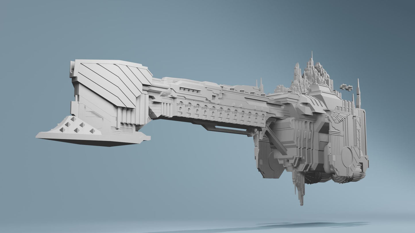 Grimdark Gothic Titanic Battleship The Bloody Iron