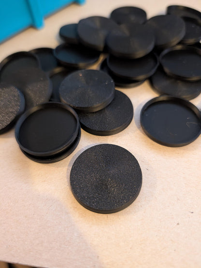 50 mm Round Bases, Black