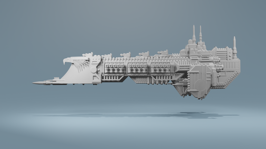 Grimdark Battleship Customiser (Choice of Weapon loadouts) Proxy compatible with Battlefleet Gothic.
