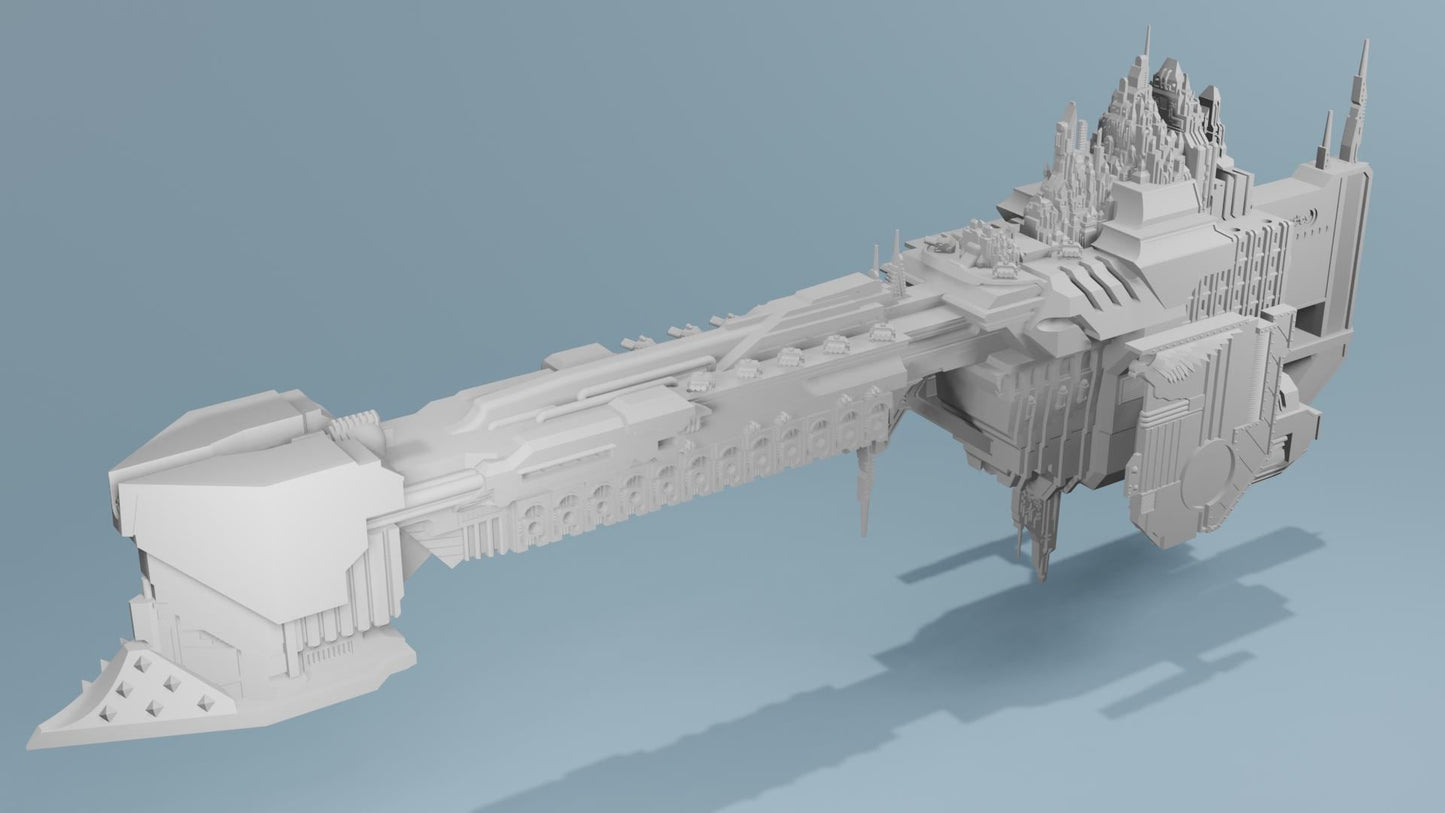 Grimdark Gothic Titanic Battleship The Bloody Iron