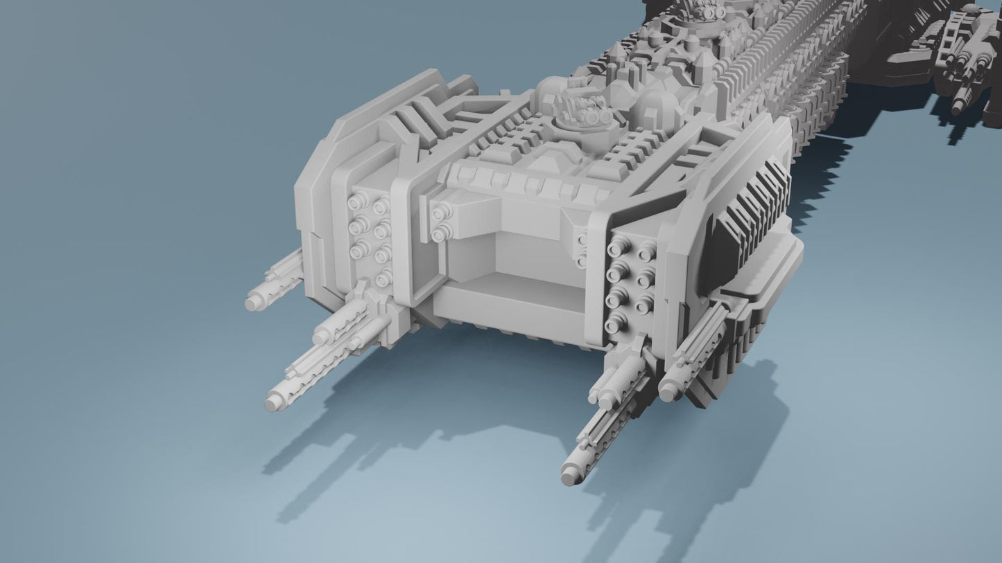 Grimdark Titanic Battleship with Launch Prow (Compatible with Battlefleet Gothic)