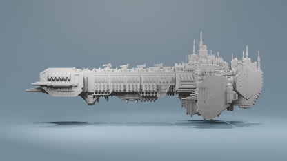 Grimdark Titanic Battleship with Launch Prow (Compatible with Battlefleet Gothic)