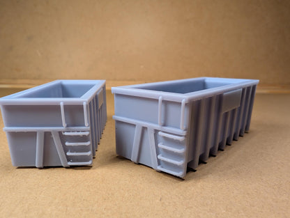 Pack of 2 Miniature UK RoRo Fortress style Skip Scenery Painted/Unpainted